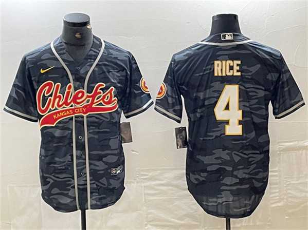Men's Kansas City Chiefs #4 Rashee Rice Gray Camo Cool Base Stitched Baseball Jersey,We sell and wholesale Men's Kansas City Chiefs #4 Rashee Rice Gray Camo Cool Base Stitched Baseball Jersey on line form chian!